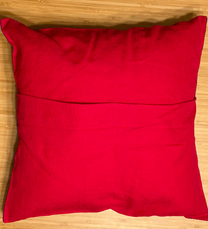 Mexican Hand Embroidered Pillow (Pink)